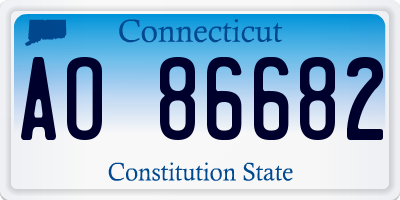 CT license plate AO86682