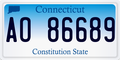 CT license plate AO86689
