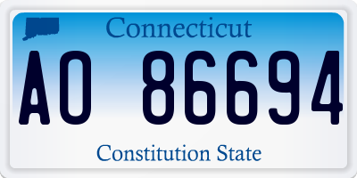 CT license plate AO86694