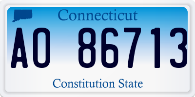 CT license plate AO86713