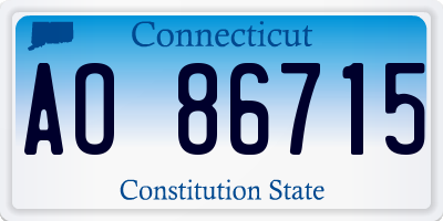 CT license plate AO86715
