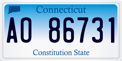 CT license plate AO86731