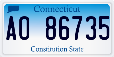 CT license plate AO86735