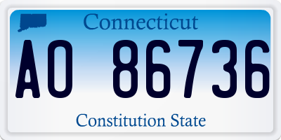 CT license plate AO86736