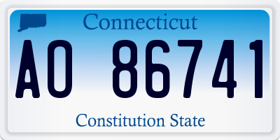 CT license plate AO86741
