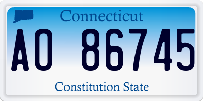 CT license plate AO86745