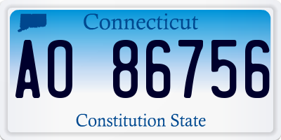 CT license plate AO86756