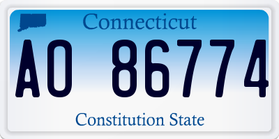 CT license plate AO86774