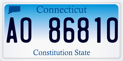 CT license plate AO86810