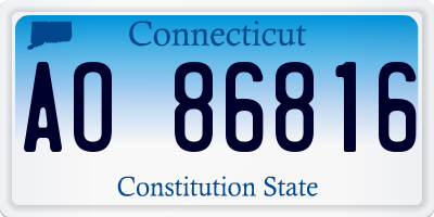 CT license plate AO86816