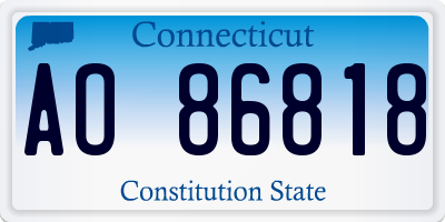CT license plate AO86818