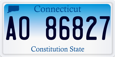 CT license plate AO86827