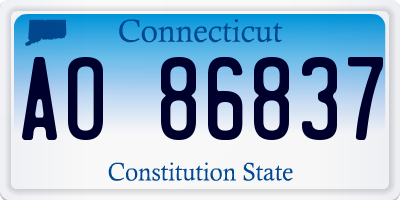 CT license plate AO86837
