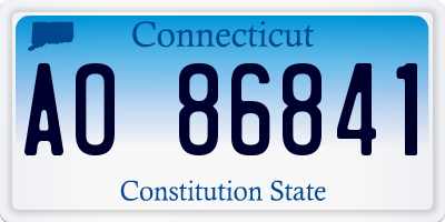 CT license plate AO86841