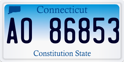 CT license plate AO86853