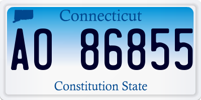 CT license plate AO86855