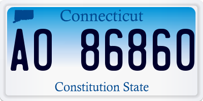 CT license plate AO86860
