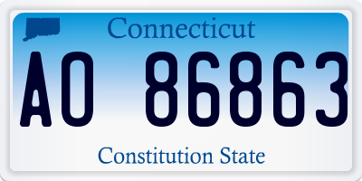 CT license plate AO86863