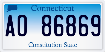 CT license plate AO86869