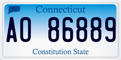 CT license plate AO86889