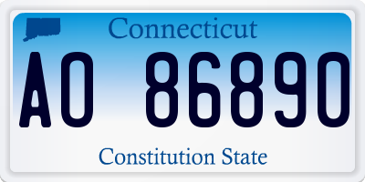 CT license plate AO86890