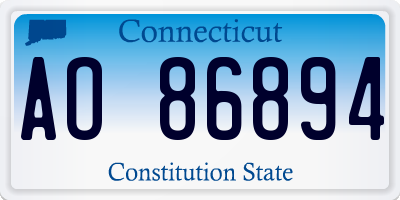 CT license plate AO86894