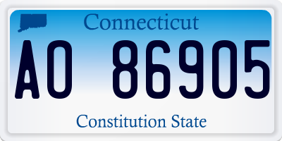 CT license plate AO86905