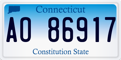 CT license plate AO86917