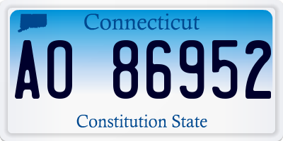 CT license plate AO86952