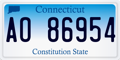 CT license plate AO86954