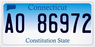 CT license plate AO86972