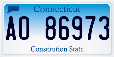 CT license plate AO86973
