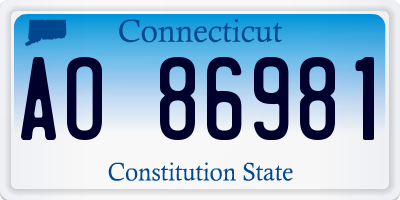 CT license plate AO86981
