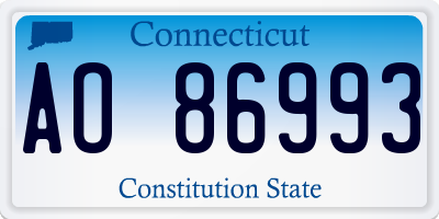 CT license plate AO86993