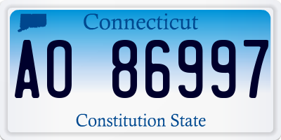 CT license plate AO86997