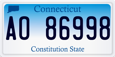 CT license plate AO86998