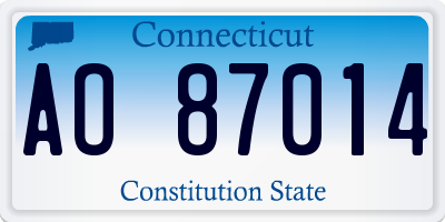 CT license plate AO87014