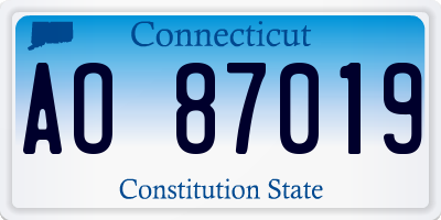 CT license plate AO87019