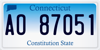 CT license plate AO87051