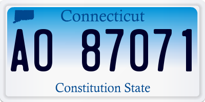 CT license plate AO87071