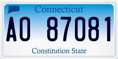 CT license plate AO87081