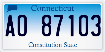 CT license plate AO87103