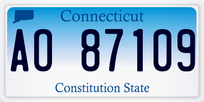 CT license plate AO87109