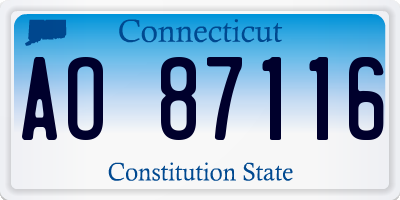 CT license plate AO87116