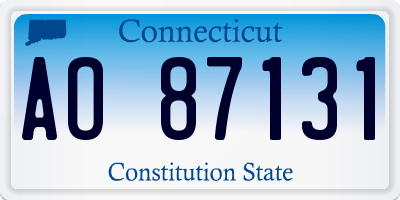 CT license plate AO87131