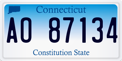CT license plate AO87134