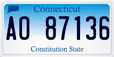 CT license plate AO87136