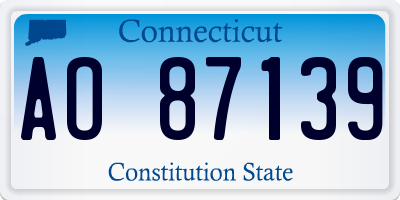 CT license plate AO87139