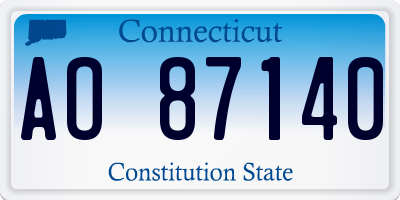 CT license plate AO87140