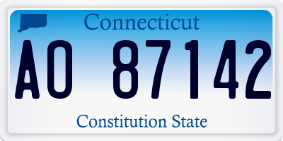 CT license plate AO87142